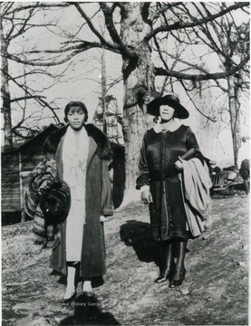 L: Mrs. Cobb and R: Mrs. Rush. Information on p. 121 in "Our Monongalia" by Connie Park Rice. Information with the photograph includes "Courtesy of Kitty Hughes."   