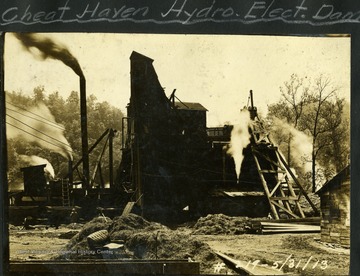 Taken during the construction, the first water flowed over the dam on December 23, 1925.