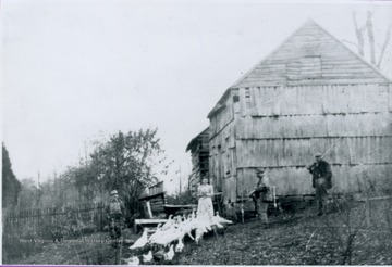 Log cabin dwelling on Cheat River. 