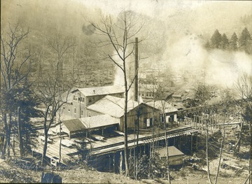 Operations at the lumber mill along the Cherry River.