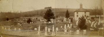 Looking northwest towards the cemetery and back of the church. The church, built in 1796, was used as a hospital, barracks and stable during the Civil War.