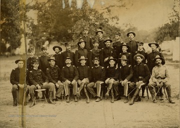 Lieutenant Carr, back row far right; other officers are not identified.