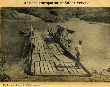 Ferry used to transport vehicles across the Little Kanawha River.