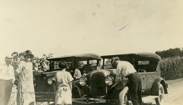 Pictured: Fred S. Hathaway, Hilah Smith, Gertrude Smith, Virginia Hathaway, Frederick Hathaway (wearing cap), and Otis Smith