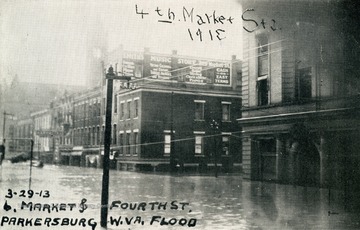 Flood levels nearly surpass the first floor of many buildings.