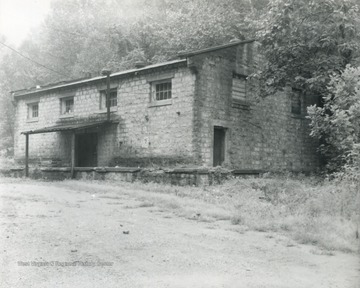 Northwest exterior view of a ca. 1914 structure built by Italian masons for the Dingess-Rum Coal Company.