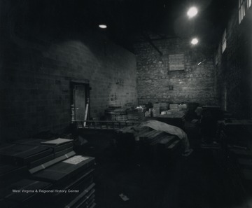 Interior of stone mine supply house. Used as a staging area for company guards and other defense forces during the Battle of Blair Mountain.