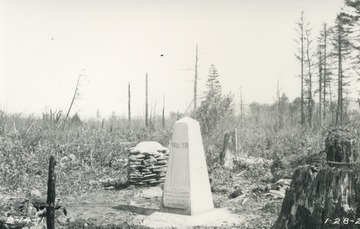 Marker 19 on the north-south state boundary of West Virginia and Maryland.