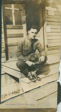 Note the "WV" behind the soldier, next to the door. All the men in the 155th Field Artillery trained at Camp Lee were from West Virginia and fought in some of the deadliest battles of World War l.