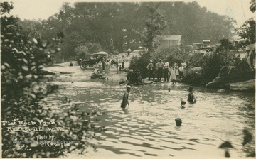 Post card photograph of a swimming hole possibled located on Deckers Creek.