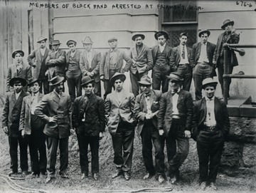 The Black Hand was an underworld society of Italians that thrived in Sicily in the late 19th century. After the great migration, immigrants of the group settled in West Virginia and sought to extort money from other Italian immigrants to the area. Several members of the Black Hand were successfully prosecuted for murder and extortion in the early 20th century.