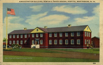 Hospital named after Newton D. Baker, an American politician. He was the 37th mayor of Cleveland, Ohio from 1912 to 1915 and served as U.S. Secretary of War from 1916 to 1921. Published by Marken and Bielfield Incorporated. (From postcard collection legacy system.)