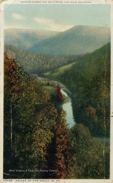 A scene along the Baltimore and Ohio Railroad. Published by The Union News Company. (From postcard collection legacy system.)