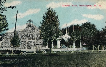 Camden Park, originally a picnic spot by the Camden Interstate Railway Company was being turned into an amusement park in the early 1910's. In 1912, the first roller coaster was added to the park, which can be seen in the photo. It is West Virginia's only amusement park. See original for correspondence. Published for H.G. Hoffman. (From postcard collection legacy system.)