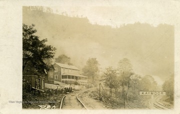 Railroad splits passing Kaymoor. See original for correspondence. (From postcard collection legacy system.)