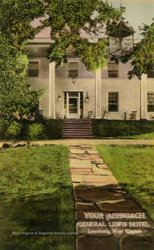 Hand painted view of approach to the hotel's entrance. Published by The Albertype Company. (From postcard collection legacy system.)