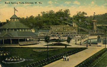 Rock Spring Park was opened in 1897 and was closed in 1970 after the death of the park's final owner Robert Hand. See original for correspondence. (From postcard collection legacy system.)