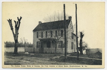"Home of Rumsey, the first inventor of steam boats." From postcard collection legacy system.