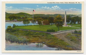 See original postcard for more information on Tu-Endi-Wei State Park. (From postcard collection legacy system.)