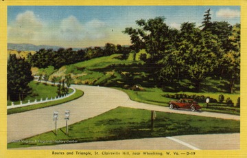 Route signs 214 and 147. Published by The Ohio County News Company. (From postcard collection legacy system.)