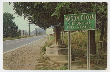 Published by Valley News Agency, Inc. See original for postcard information on Mason-Dixon Line. (From postcard collection legacy system.)