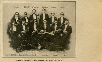 Top row from left to right: Spence, Lloyd, Woofter, Ellison, Crago, and Smith. Bottom row from left to right: Estill, Campbello, Reiley, Austin, Duval, and Seay. (From postcard collection legacy system--subject.)