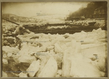 Photo of the ice covered river.