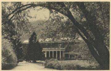 Postcard reads, "The Homestead at Virginia Hot Springs has been operated for more than a century and a half as a luxury resort to the first families of America. It is located in a lovely valley on the east side of the Alleghany mountains and has an elevation of 2,300 feet." See original for correspondence. (From postcard collection legacy system--Non-WV.)