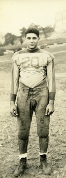 West Virginia University football player. Print number 203b.