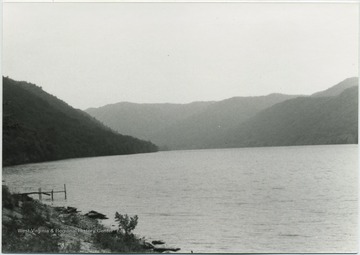 View from the shoreline of the Bluestone Reservoir, looking south from the campground. 