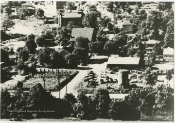 Aerial view of the town near Hinton, W. Va. Silo pictured center right. 