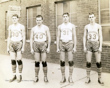 Print number 38. (From left to right): Joe Stydahar, Gene Hester, "Babe" Parna, and Andy Mestrovic.
