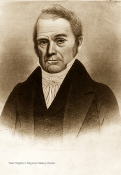 Print from an engraving of Mathew Gay, an attorney, banker and prominent citizen of Morgantown during the Antebellum period.