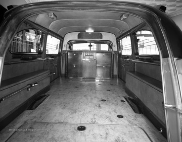Company originally built school buses, but later switched to making hearses, as seen in this photograph.