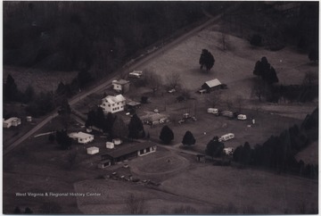 Aerial view of the mill and grounds. 