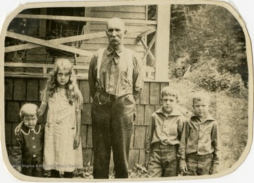 From left to right: Emid Haller, Jean Haller, Mr. Clayton, Joe Haller, and Morris "Zeb" Haller.