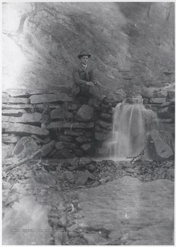 Keller pictured by the small-scale waterfalls below the city. 