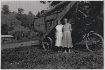 Lillian and Gladys Shumate pictured on the farm grounds. 