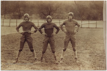 Dalf Lowry (left), Fred McDaniels (middle), and Joe Mann (right) pictured at Willowood Football Field, near Greenbrier River Bridge abutment.