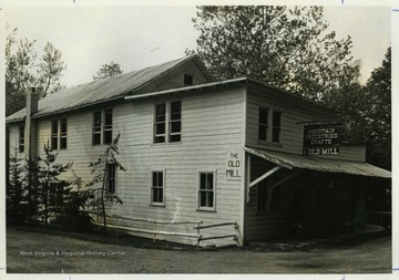 View of the side of the Old Mill crafts shop in Harman, W. Va.The photos in this collection were used in chapters that appeared in Mountain Trace, a publication of Parkersburg High School in West Virginia, edited by Kenneth G. Gilbert.