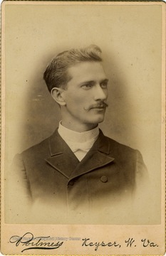 Portrait of Reverend S. M. Engle from a photograph album of late nineteenth century images featuring residents of Keyser, W. Va.