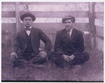Wauhop, also known as Jack Warhop, is sitting on the left with Bartgis (right). Bartgsi was Wauhop's uncle and died in 1919 at the age of 21. Wauhop was a pitcher for the Highlanders, a team that would later be known as the New York Yankees. Babe Ruth's first two major league home runs were hit off of Wauhop's pitch.