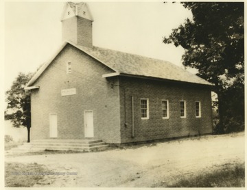 The church was organized in 1858, conducting Sunday services in a small, log building before expanding to a larger church.