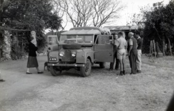 Edward C. Tabler with S.J. Rosenfells and family, Zimbabwe, Africa. 