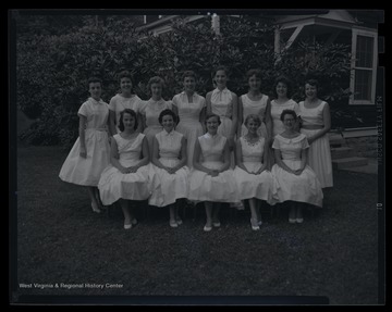 The girls pose together for a group photo. Subjects unidentified. 