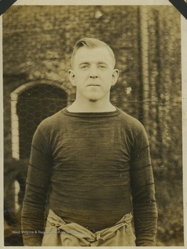 Portrait of the West Virginia University head coach Tobin. Tobin later went on to coach the Akron Pros and brought them to victory in the first ever NFL championship with an undefeated season. 