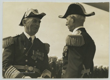 Two unidentified admirals are pictured in their dress uniforms. 