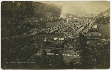 View overlooking the mill and lumber yard. See original for correspondence.