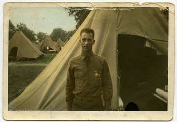 Hand-colored portrait of Melvin H. Kimble, a native of Moundsville, W. Va.  Kimble was a marksman and member of the 5th Ranger Infantry Battalion during World World II.
