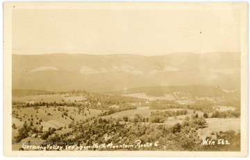 Germany Valley in Pendleton County, W. Va., viewed from North Mountain, Route 5.